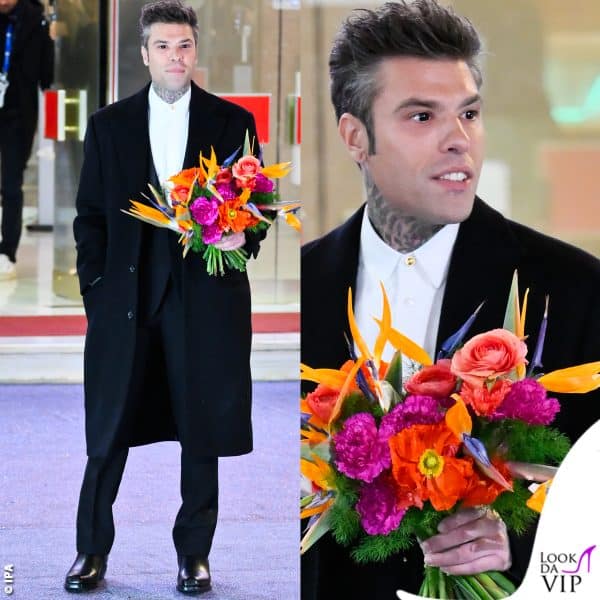 Fedez in total look Versace 