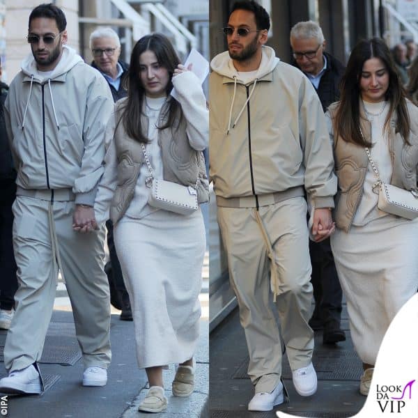 Hakan Çalhanoğlu e Sinem Gündoğdu paparazzati in centro a Milano 
