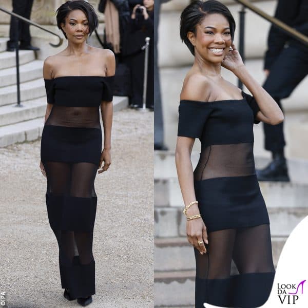 Gabrielle Union gioca con le trasparenze alla sfilata Schiaparelli 