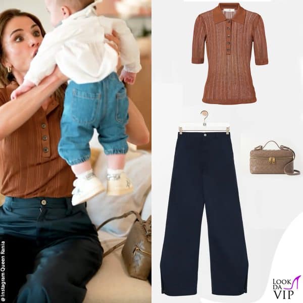 polo Frame, pantaloni Loewe, borsa Bottega Veneta 