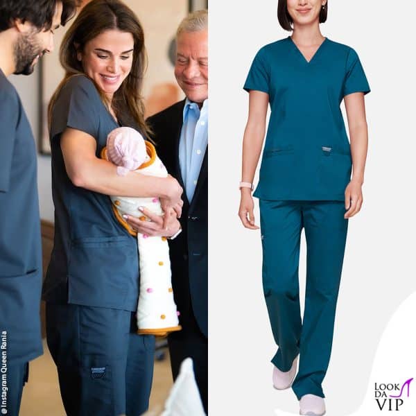 Rania di Giordania con la divisa ospedaliera Cherokee 