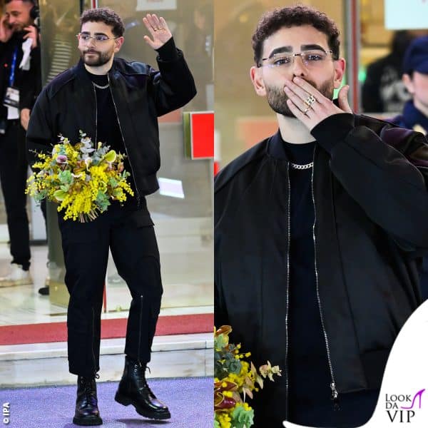 Rocco Hunt in Neil Barrett con gioielli Cartier 