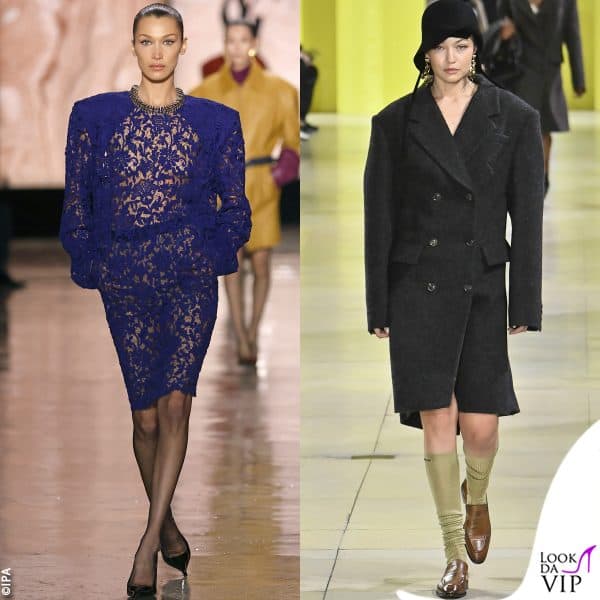 bella e gigi hadid sfilano alla Paris fashion week