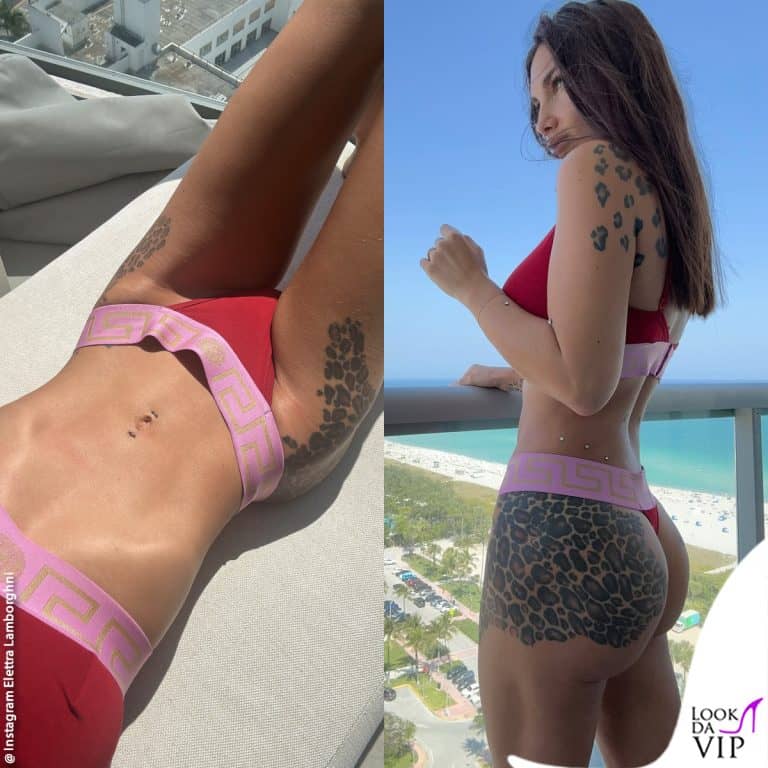 Elettra Lamborghni nell'intimo Versace