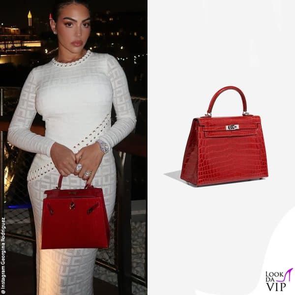 Kelly anche per Georgina Rodriguez ma in coccodrillo rosso 