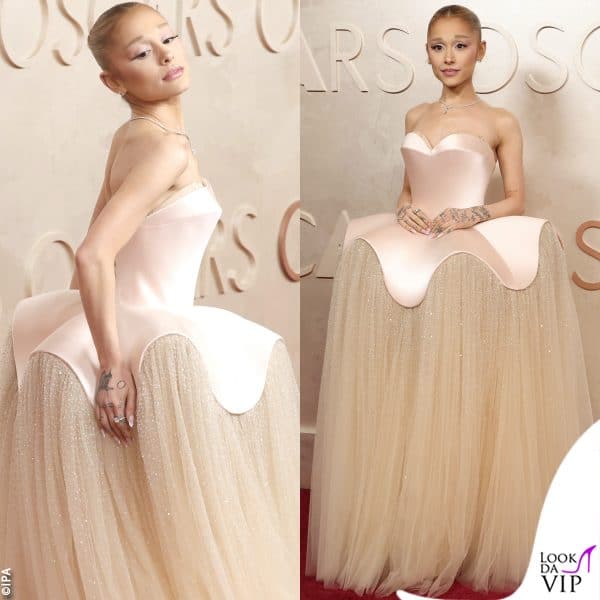 le star sul red carpet degli Oscar 2025: Ariana Grande in Schiaparelli, con gioielli De Beers 