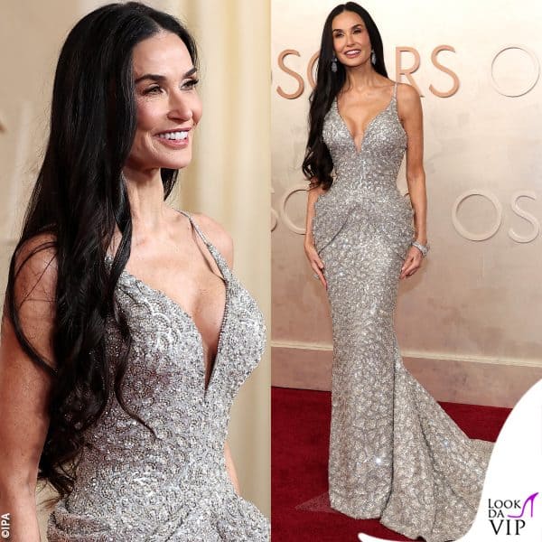 Demi Moore con un abito Giorgio Armani Privé e gioielli Chopard 