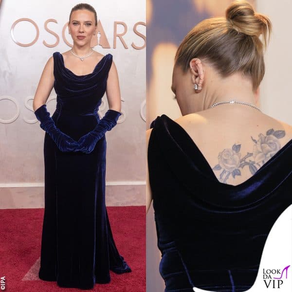 abito Mugler e gioielli De Beers per Scarlett Johansson 