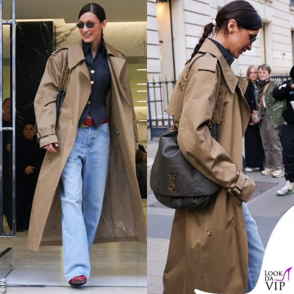 Bella Hadid nel negozio parigino di Saint Laurent 