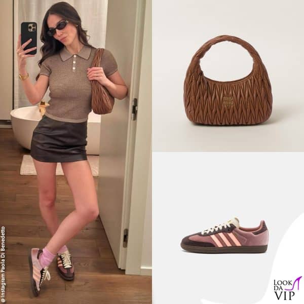 Borsa Miu Miu e sneakers Adidas per Paola Di Benedetto 