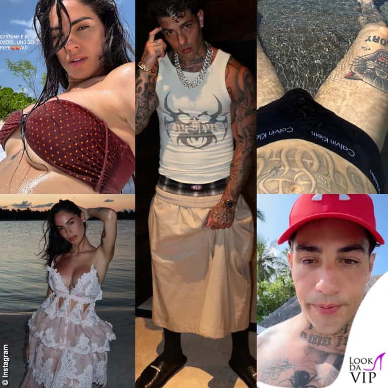 I look di Tony Effe e Giulia De Lellis in vacanza alle Maldive