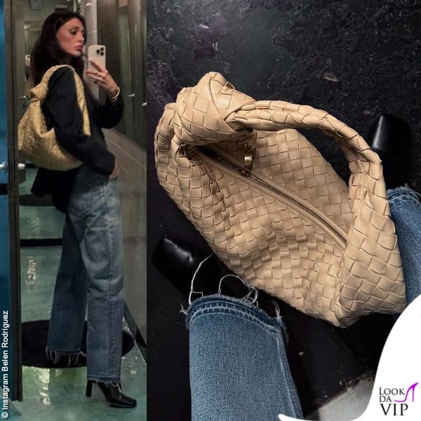Belen Rodriguez sfoggia una costosa e capiente Jodie di Bottega Veneta 