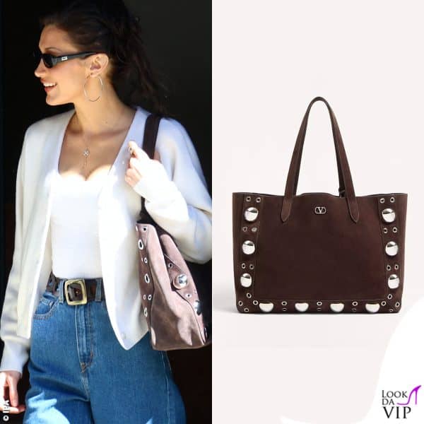 Bella Hadid a spasso con una borsa Valentino