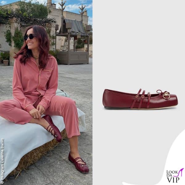 pigiama Carmelo Morello Studio e ballerine Gucci 