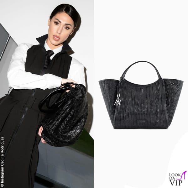 Costa 400 euro la borsa Emporio Armani di Cecilia Rodriguez 