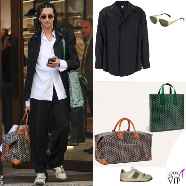 occhiali Celine, giacca Bottega Veneta, borse Goyard, sneakers Gucci 