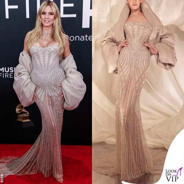 Heidi Klum sul red carpet: outfit Nicolas Jebran ai Grammy 2025 