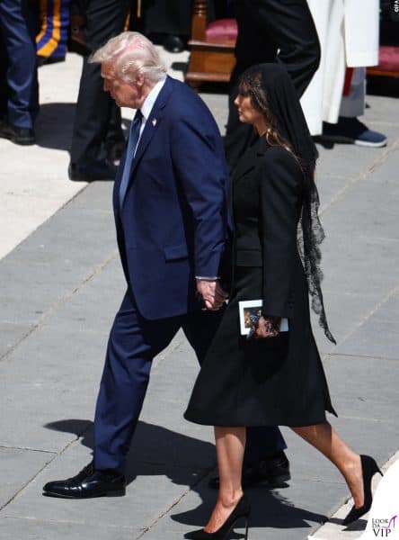 US President Donald Trump, his wife US First Lady Melania Trump attending Pope Francis' funeral ceremony at St Peter's Square in The Vatican, on April 26, 2025. Photo by Raphael Lafargue/ABACAPRESS.COM