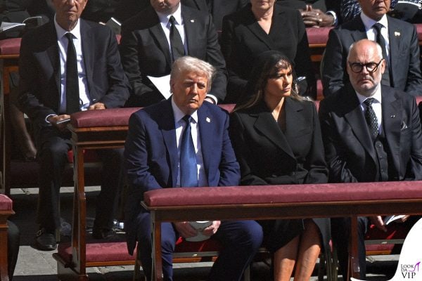 Mandatory Credit: Photo by Sefano Spaziani/UPI/Shutterstock (15271462s)US President Donald Trump and US first lady Melania Trump attend the funeral of Pope Francis in St. Peter's Square in Vatican City, Vatican on Saturday, April 26, 2025. Pope Francis died on April 21st at the age of 88. Born in Argentina as Jorge Mario Bergoglio, he was the first Latin American and the first Jesuit to become Pope when elected in 2013.The Funeral of Pope Francis at the Vatican, Vatican City - 26 Apr 2025