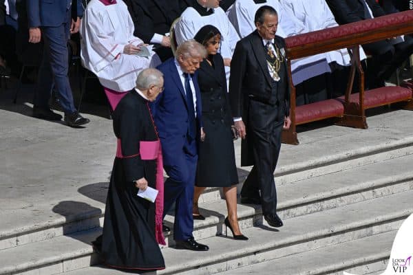 Mandatory Credit: Photo by Sefano Spaziani/UPI/Shutterstock (15271462ak)US President Donald Trump and US First Lady Melania Trump attend the funeral of Pope Francis in St. Peter's Square in Vatican City, Vatican on Saturday, April 26, 2025. Pope Francis died on April 21st at the age of 88. Born in Argentina as Jorge Mario Bergoglio, he was the first Latin American and the first Jesuit to become Pope when elected in 2013.The Funeral of Pope Francis at the Vatican, Vatican City - 26 Apr 2025