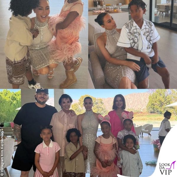 Kim Kardashian con la famiglia 