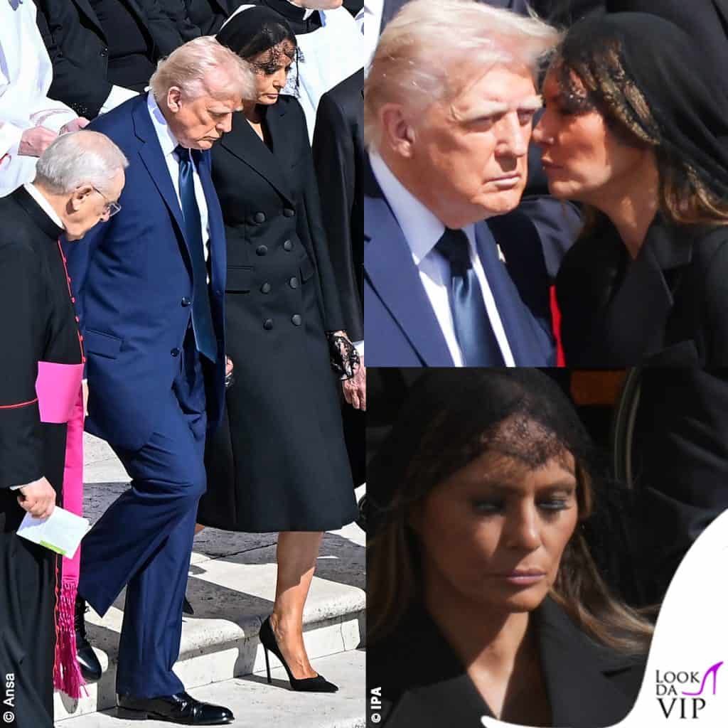 Melania Trump funerali Papa Francesco cappotto Dolce Gabbana Donald Trump