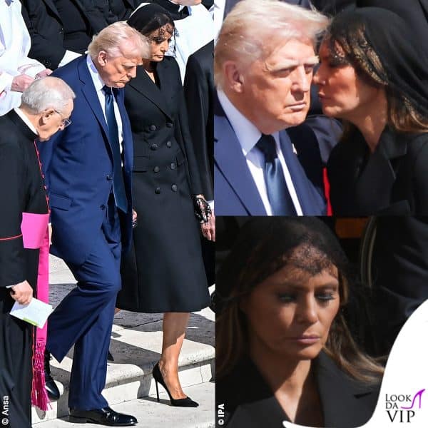 Melania Trump funerali Papa Francesco cappotto Dolce Gabbana Donald Trump