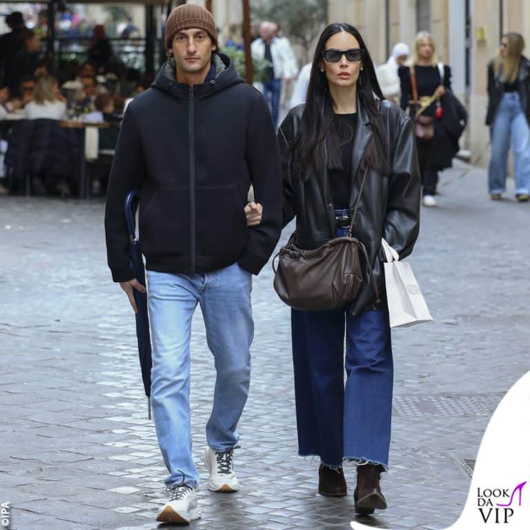 Michela Quattrociocche e Giovanni Naldi con i look abbinati a Roma