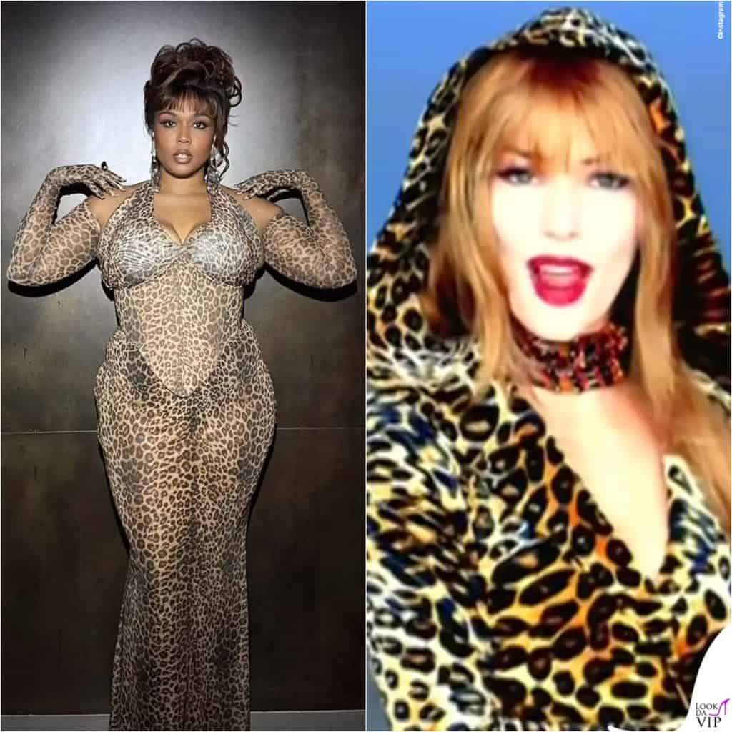 Confronto tra Lizzo e Shania Twain in look leopardato