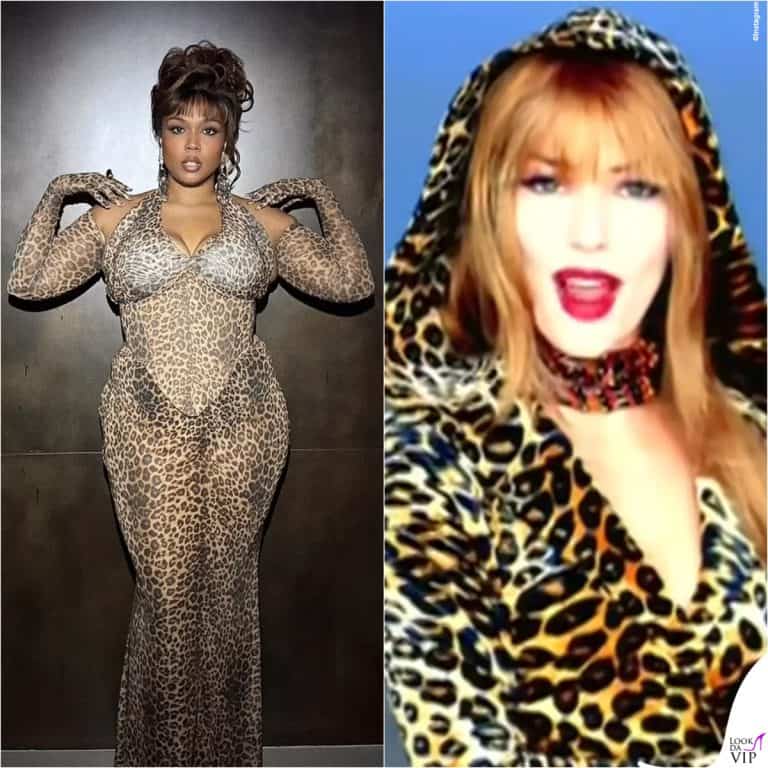 Confronto tra Lizzo e Shania Twain in look leopardato