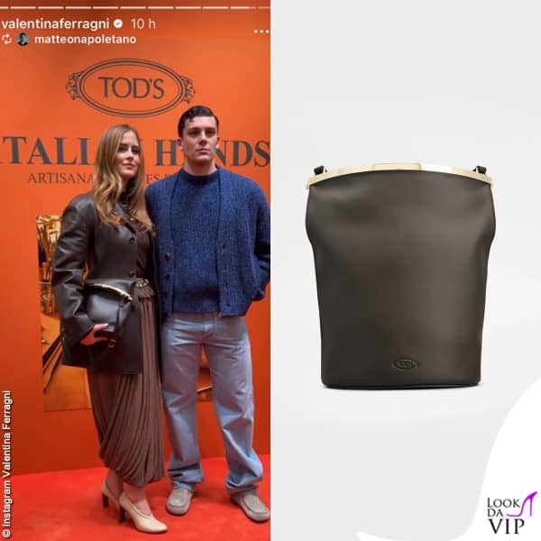 Valentina Ferragni alla Design Week di Milano con una borsa oversize Tod’s da 1900 euro