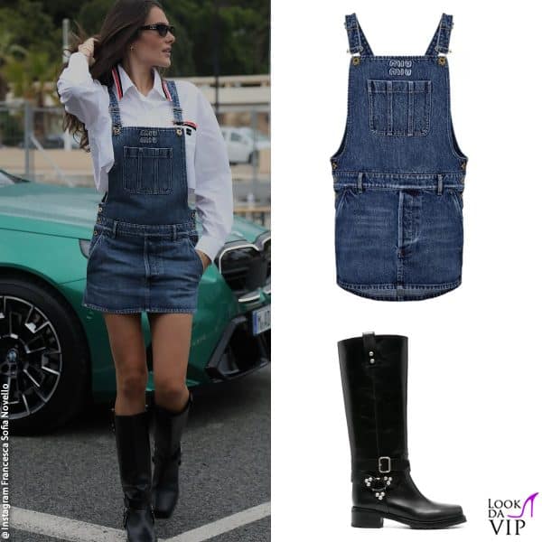 outfit Miu Miu, stivali Sonora Boots 