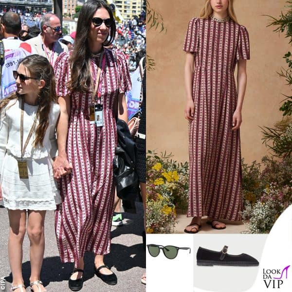 Tatiana Santo Domingo con un abito Muzungu Sisters, occhiali Ray-Ban e friulane Flabelus 