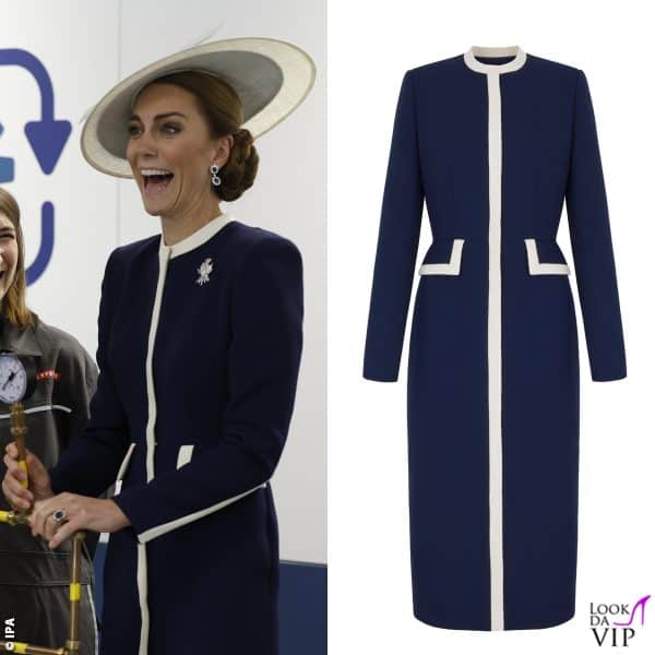 Kate con un abito Suzannah London e un cappello Philip Treacy 