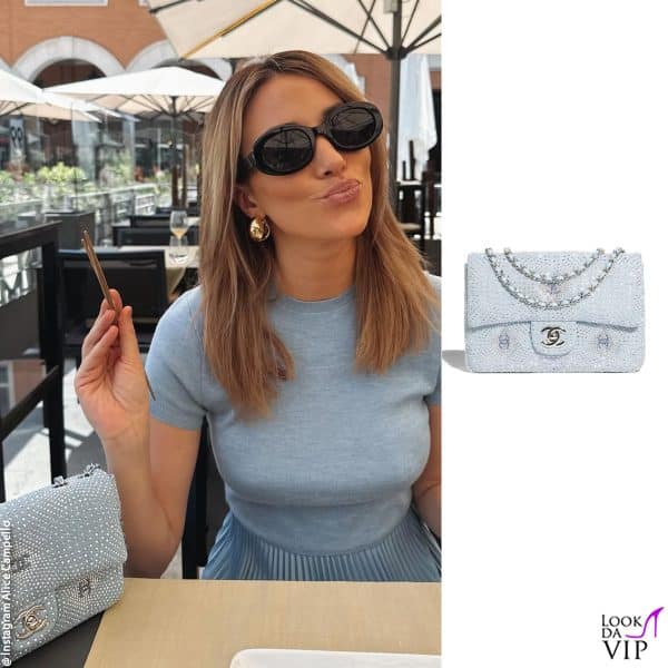 al ristorante con la "Flap" Chanel con cristalli 