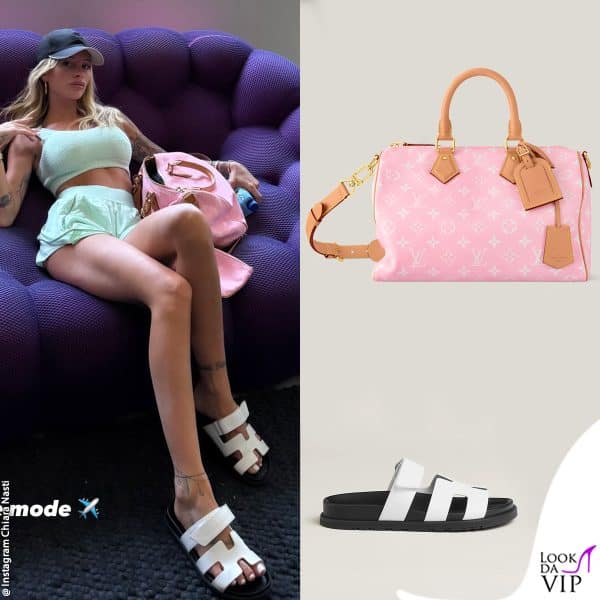 borsa Louis Vuitton, sandali Hermès 