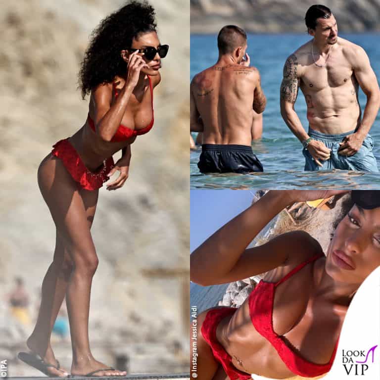 Jessica Aidi al mare a Ibiza con Marco Verratti e Zlatan Ibrahimovic