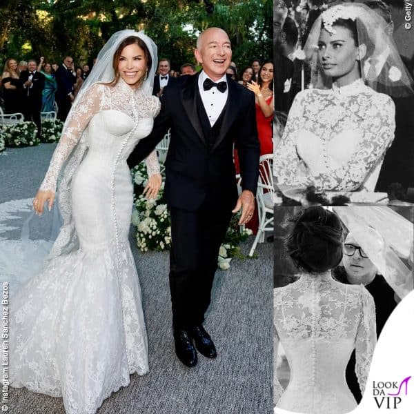Lauren Sanchez Bezos abito da sposa Dolce Gabbana Sophia Loren Domenico Dolce