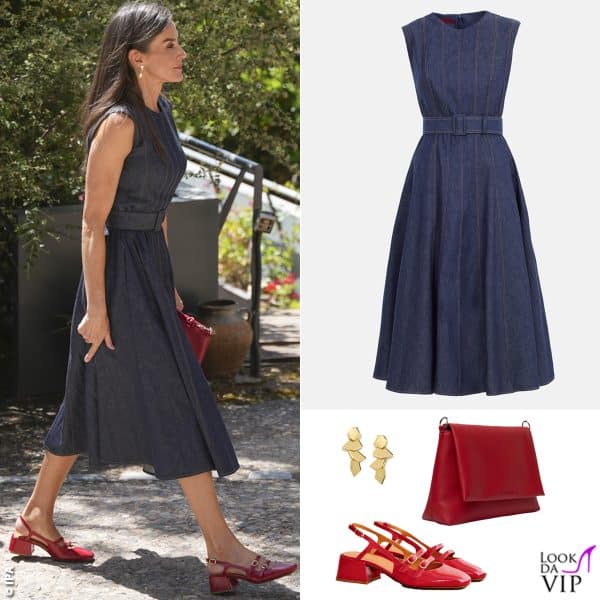 abito Carolina Herrera, scarpe Sezanne, borsa Olivia Mareque, orecchini Pertegaz