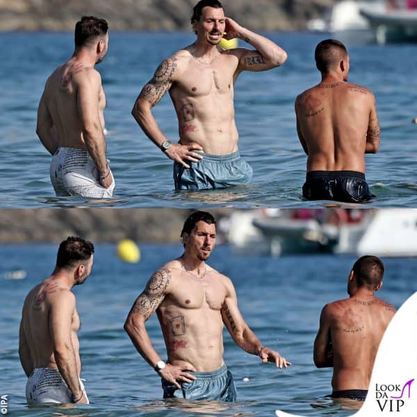 Marco e Zlatan fanno il bagno 