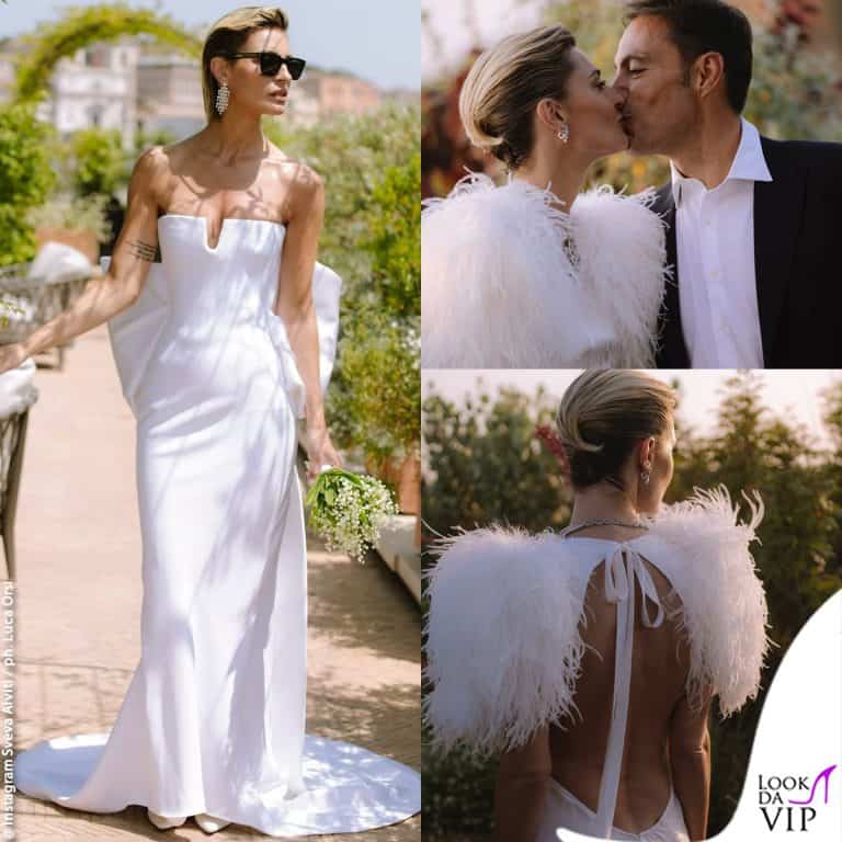 I look nuziali di Sveva Alviti con due abiti Alberta Ferretti