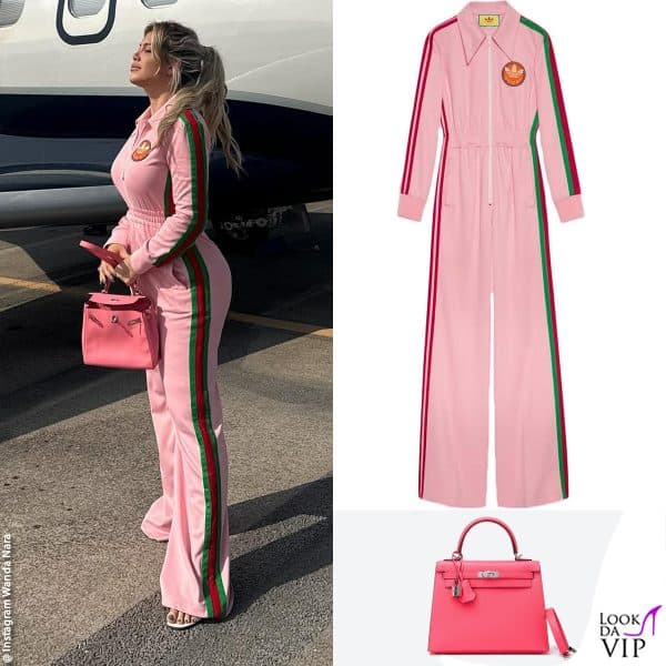 tuta Gucci, borsa Hermès 