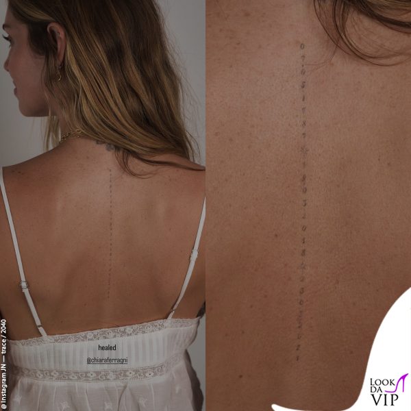 dopo la gita al lago, Chiara è andata dal tatuatore: la scritta sulla schiena è guarita 