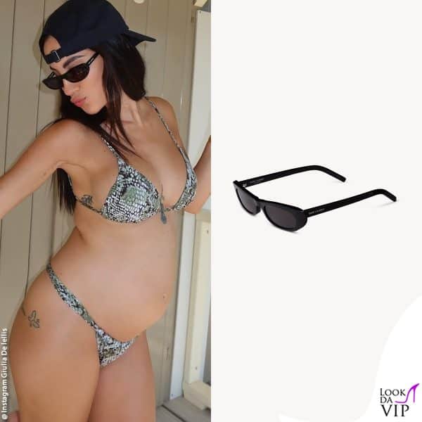 Giulia De Lellis con i "SL 557 Shade" di Saint Laurent 