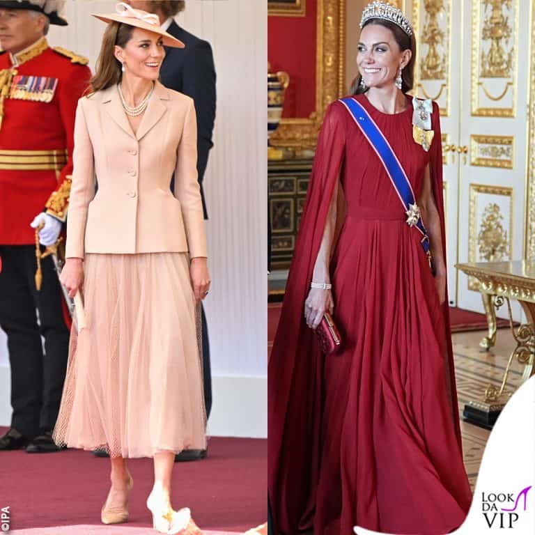 I look Dior e Givenchy di Kate Middleton per la visita dei Macron omaggiano la Francia