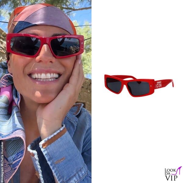Michelle Hunziker con la bandana e gli occhiali da sole Dsquared2 