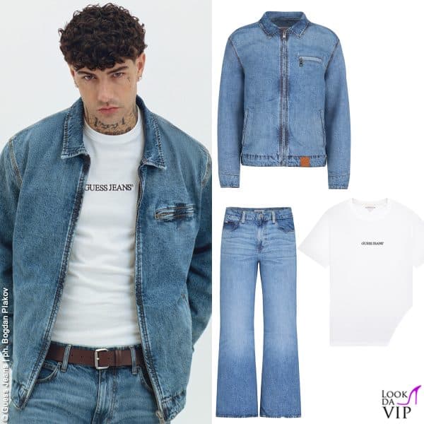 Tony Effe con un total look Guess Jeans 
