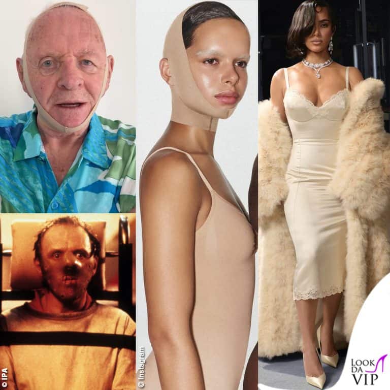 Kim Kardashian lancia la maschera modellante Skims, testata da... Hannibal Lecter