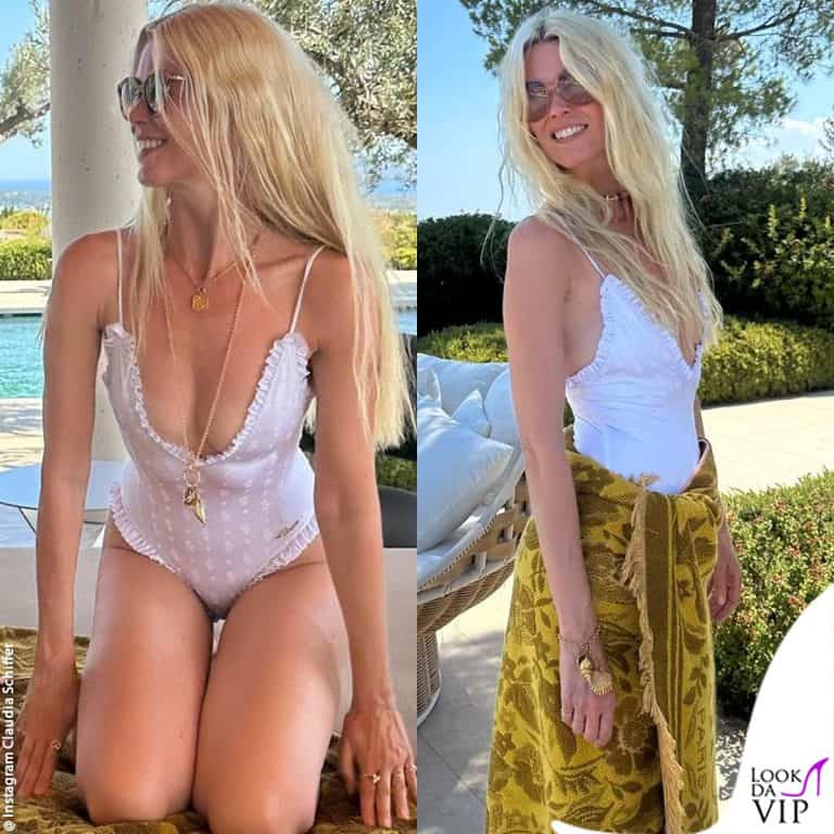 Claudia Schiffer festeggia 55 anni in costume