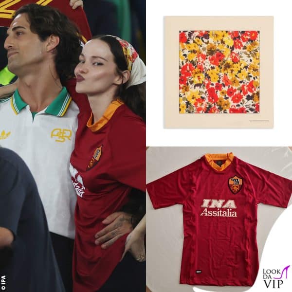 foulard Ami Paris e maglia vintage della Roma del 2001 per Dove Cameron  